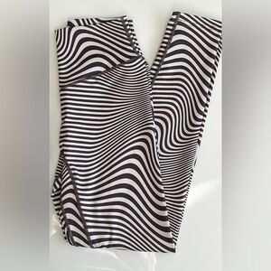 Balance Athletica Black and White Striped Leggings